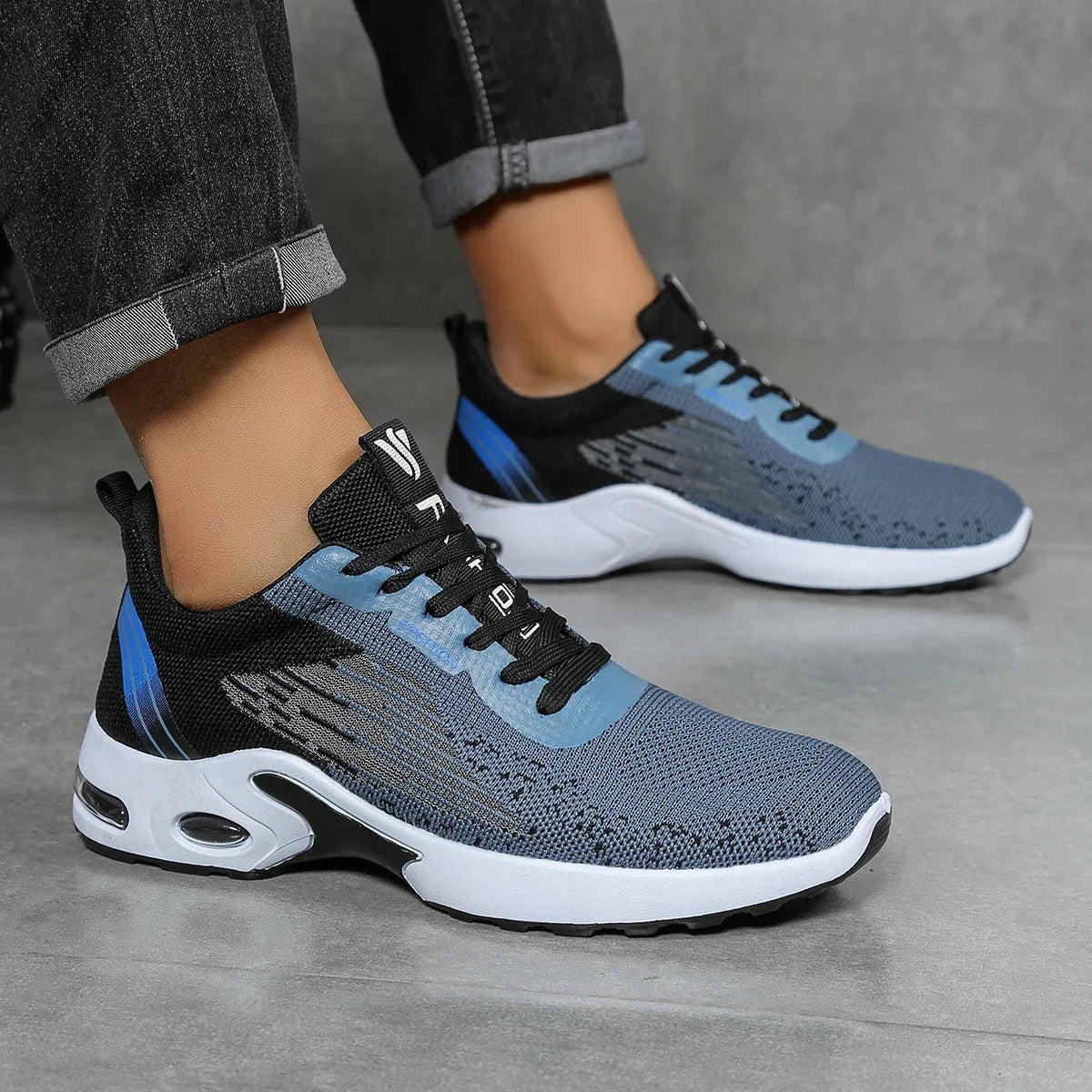 Men's Orthopedic Running Shoes Air Cushion Breathable Mesh Lace-Up Sports Sneakers