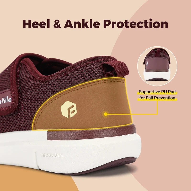 FitVille Women'S Extra Wide Diabetic Orthopedic Adjustable Walking Shoes, Elderly Footwear For Wide Feet, Swollen Feet &