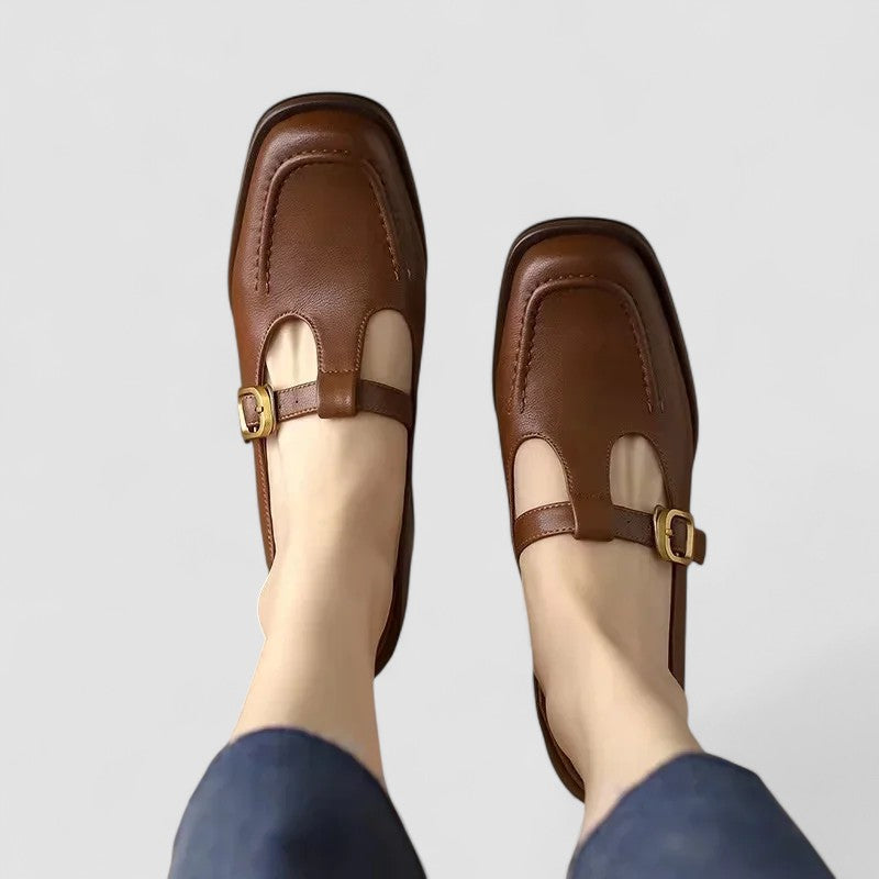 Women's Orthopedic Mary Jane Shoes with T-Strap and Rounded Toe