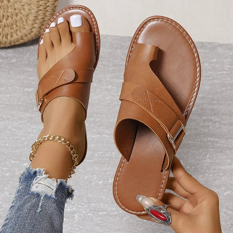 Women's Sandals For Bunions Clip Toe Flat Slides