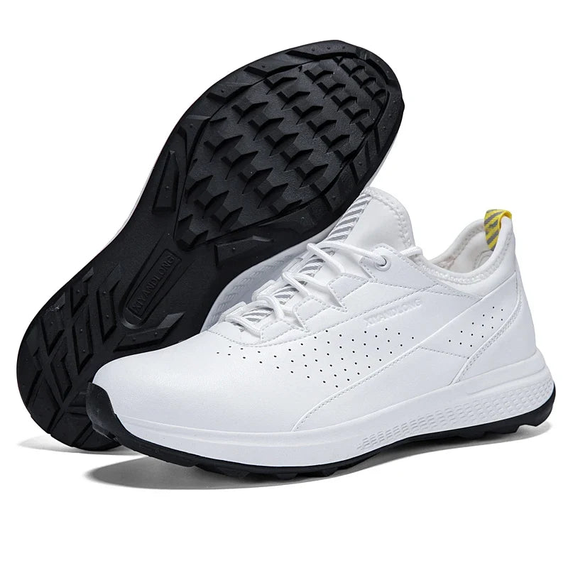 Men's Wide Fit Waterproof Golf Shoes – Rubber Outsole, EVA Comfort Insole