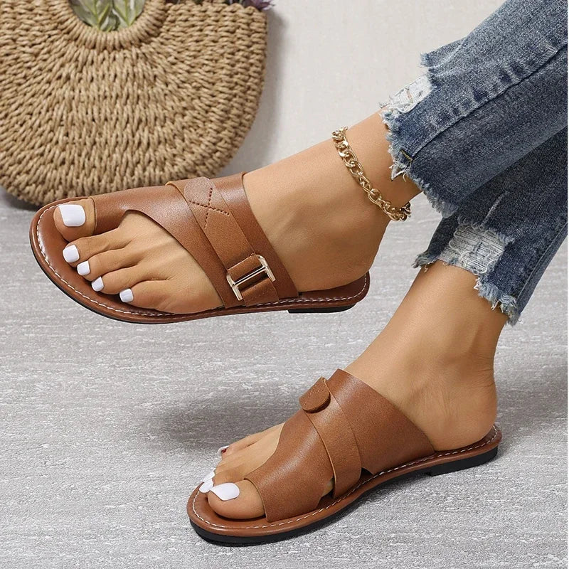 Women's Sandals For Bunions Clip Toe Flat Slides
