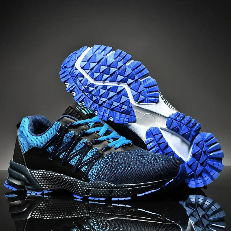 Men's Mesh Breathable Running Shoes Thick Sole Lightweight Outdoor Sports Sneakers