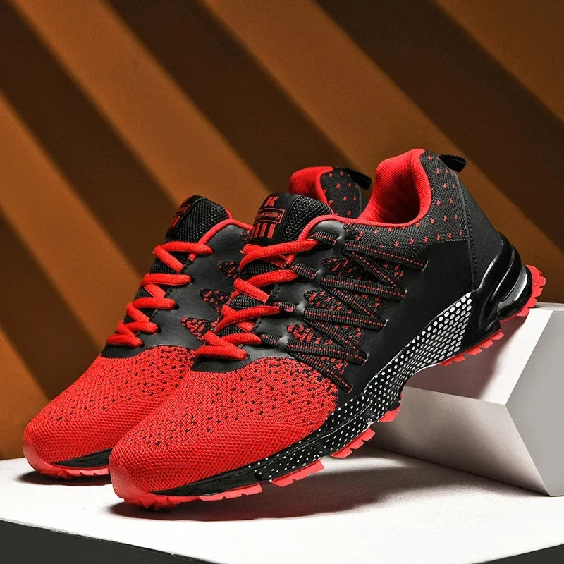 Men's Mesh Breathable Running Shoes Thick Sole Lightweight Outdoor Sports Sneakers