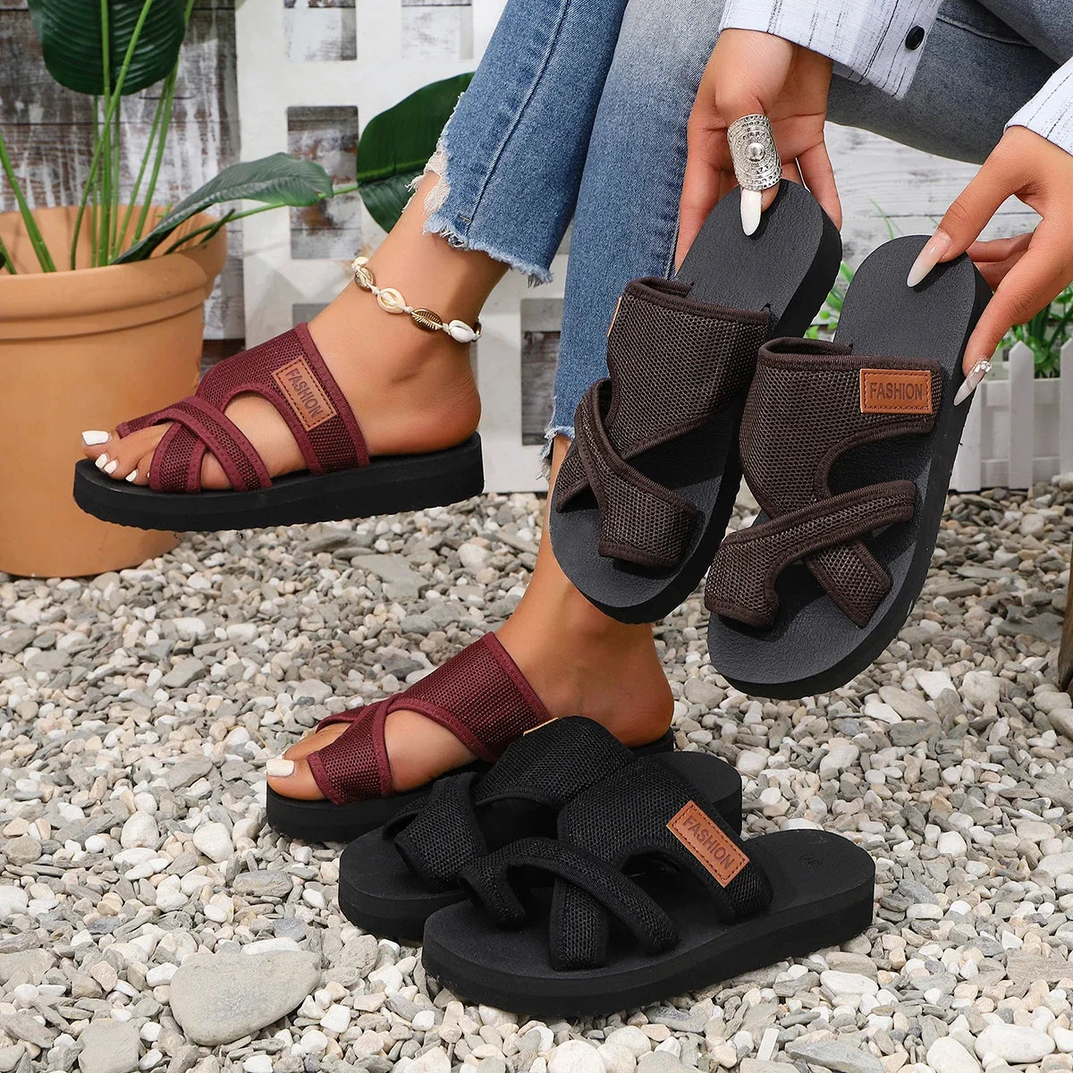 Women's Bunion Sandals Corrector Breathable Wedge Slippers