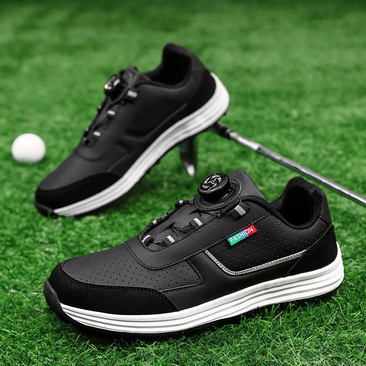 Men's Non-Slip Leather Golf Shoess – Durable TPR Outsole, PU Insole