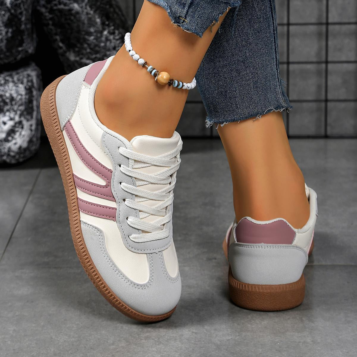 Women's Casual Walking Trainers Breathable Synthetic Low-Top Sneakers