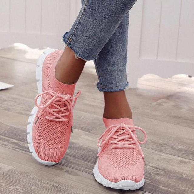 Orthopedic Mesh Walking Shoes Womens Breathable Slip On Lightweight Sneakers