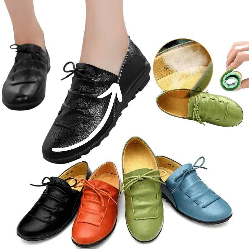 Women's Leather Slip On Loafers Wide Fit