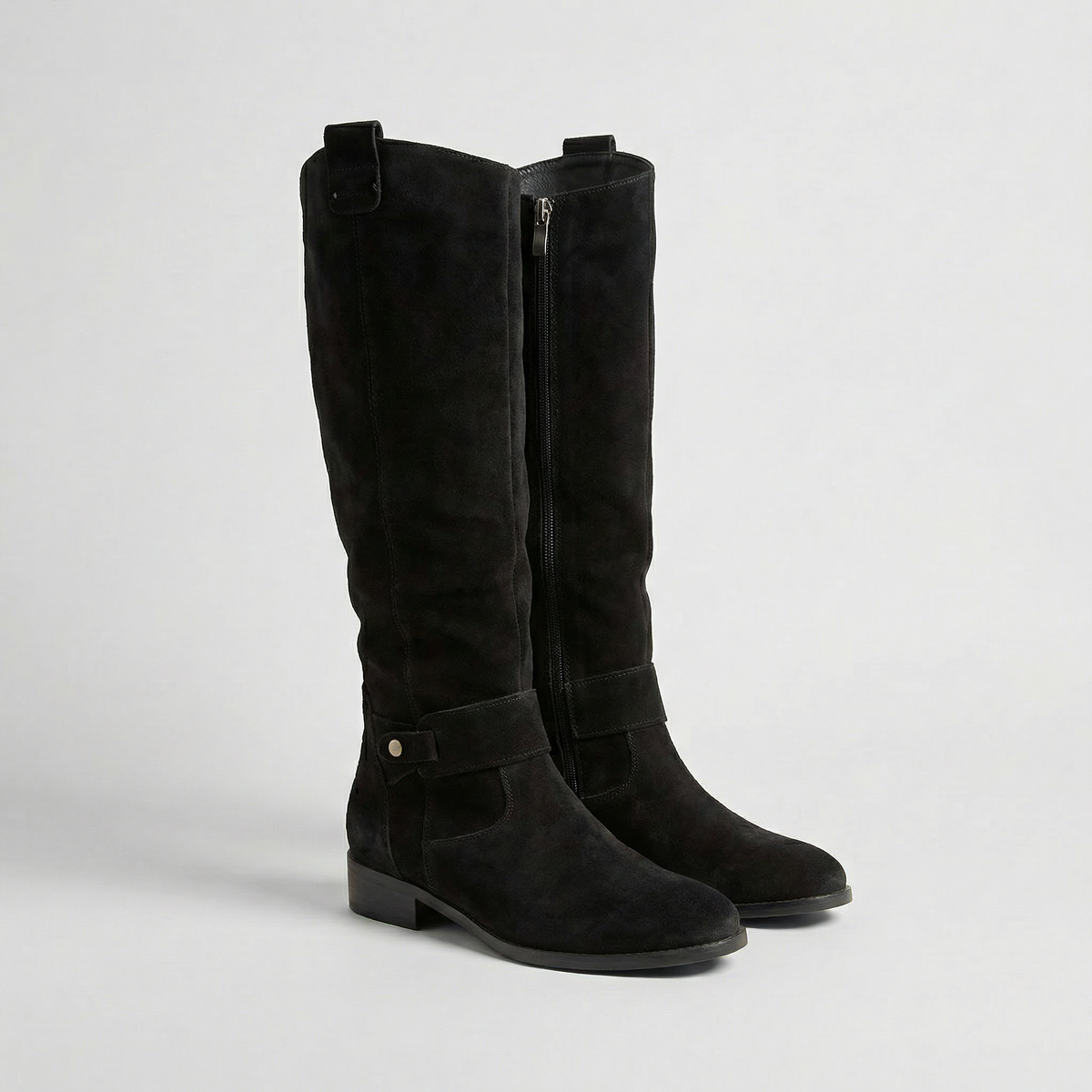 Women's Boots | Knee-High Suede Round Toe Block Heel