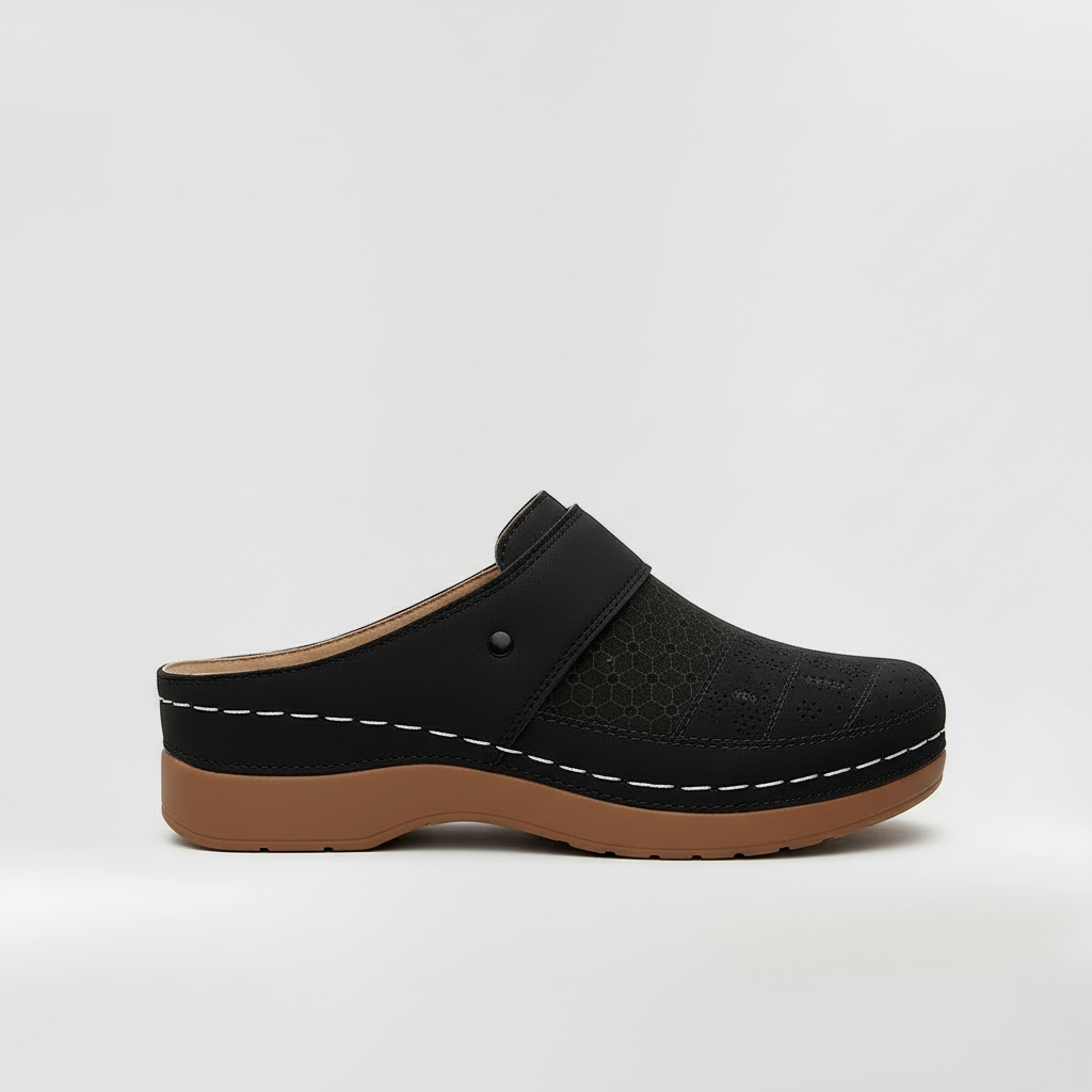 Women's Buckle Clogs Slip On Comfort Mules with Non-Slip Sole