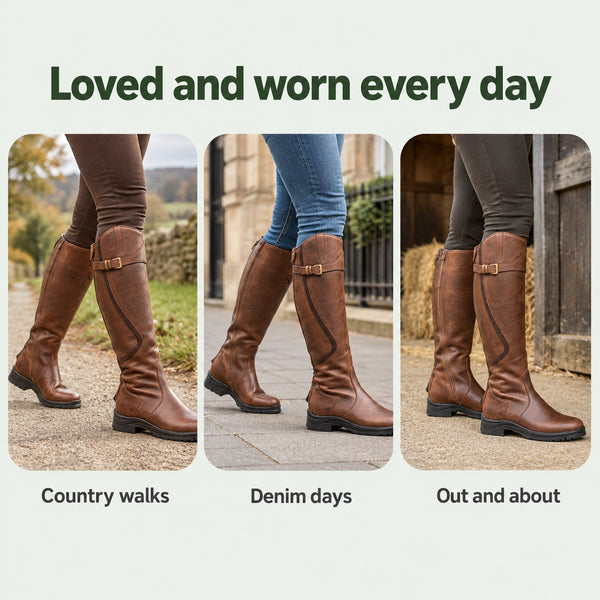 Abbott – Unisex Wide Calf Boots, worn every day