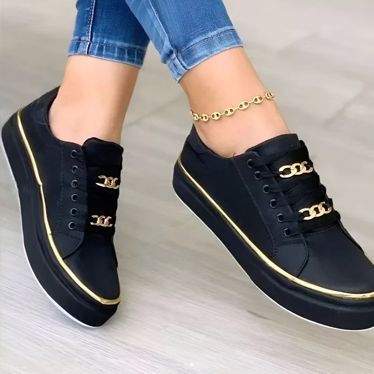 Katarzyna | Lace-Up Platform Sneakers for Women