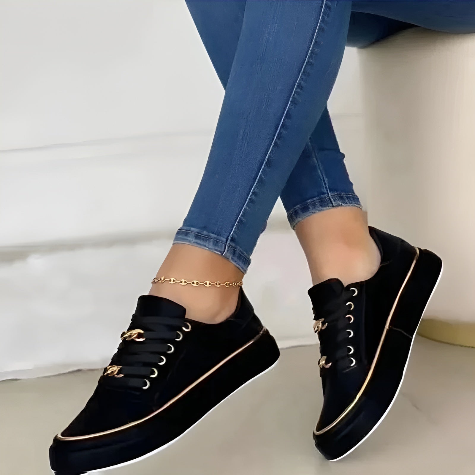 Katarzyna | Lace-Up Platform Sneakers for Women