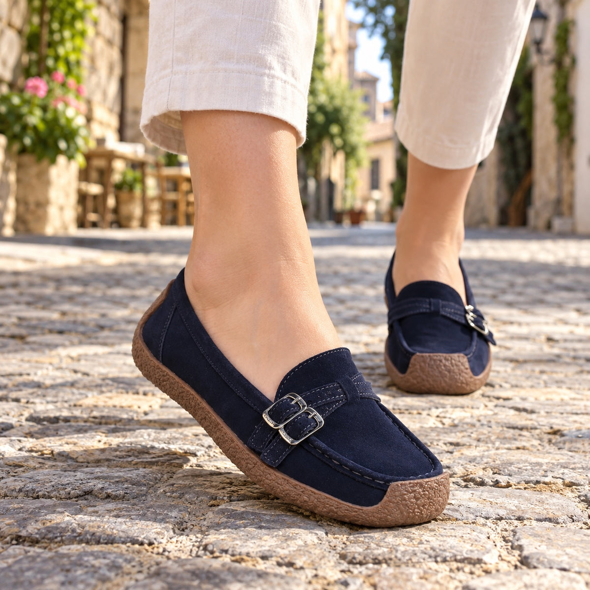 Alyssa – Women's Wide Toe Box Shoes, worn on a walk