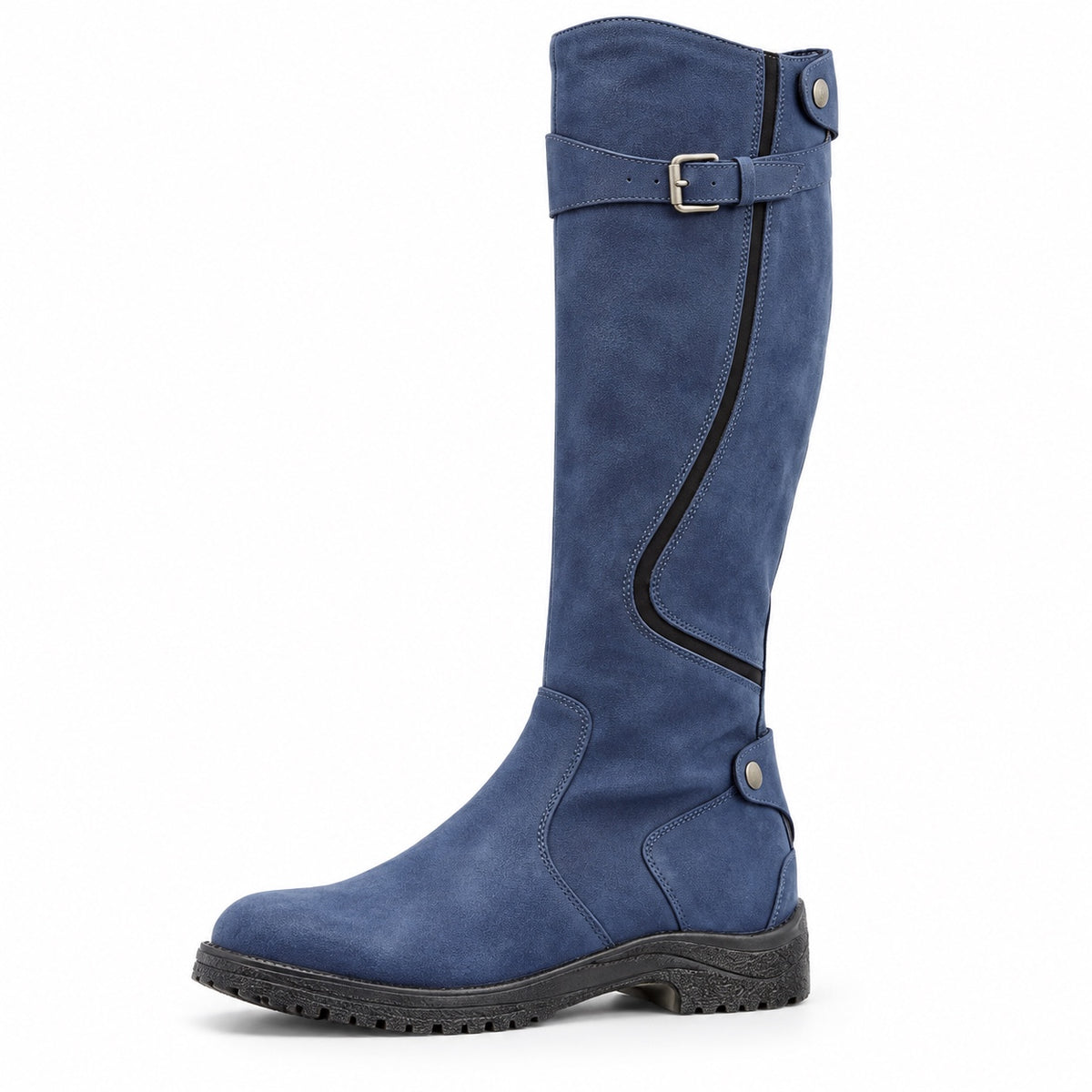 Angie – Women's Wide Calf Boots in Navy Blue