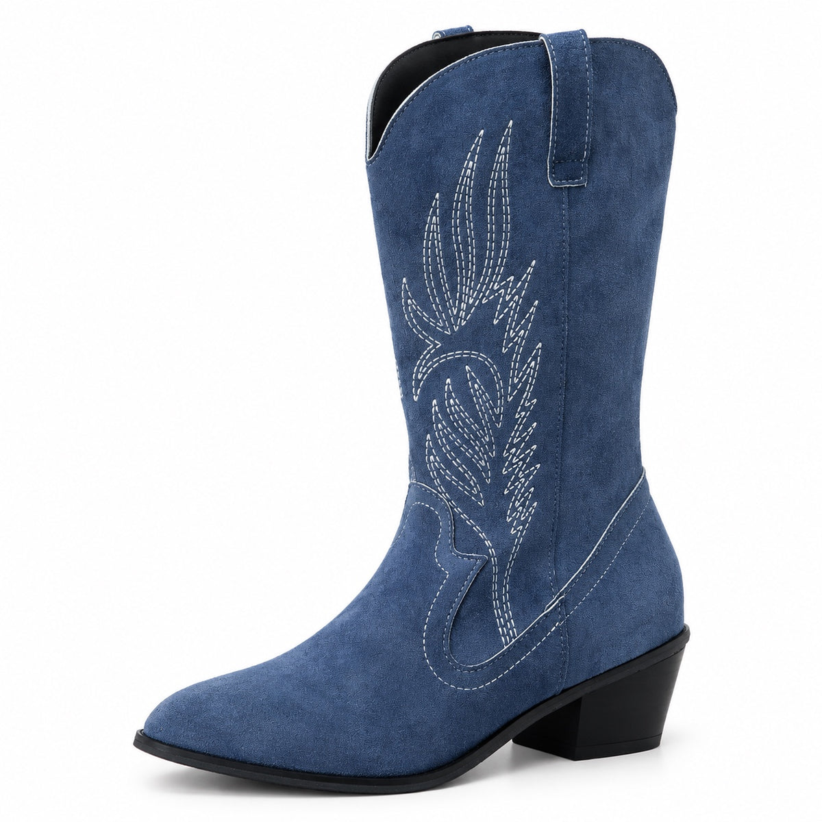 Anna – Women's Wide Calf Boots in Navy Blue