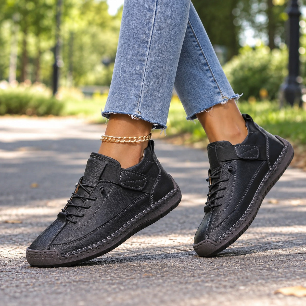 Arlene – Women's Plantar Fasciitis Sneakers, worn on a walk