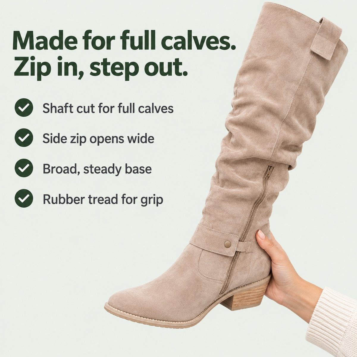 Avery – Unisex Wide Calf Boots, key benefits