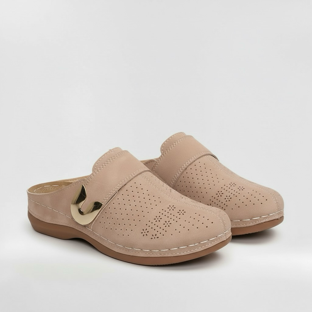 Women's Buckle Clogs Slip On Comfort Mules with Non-Slip Sole