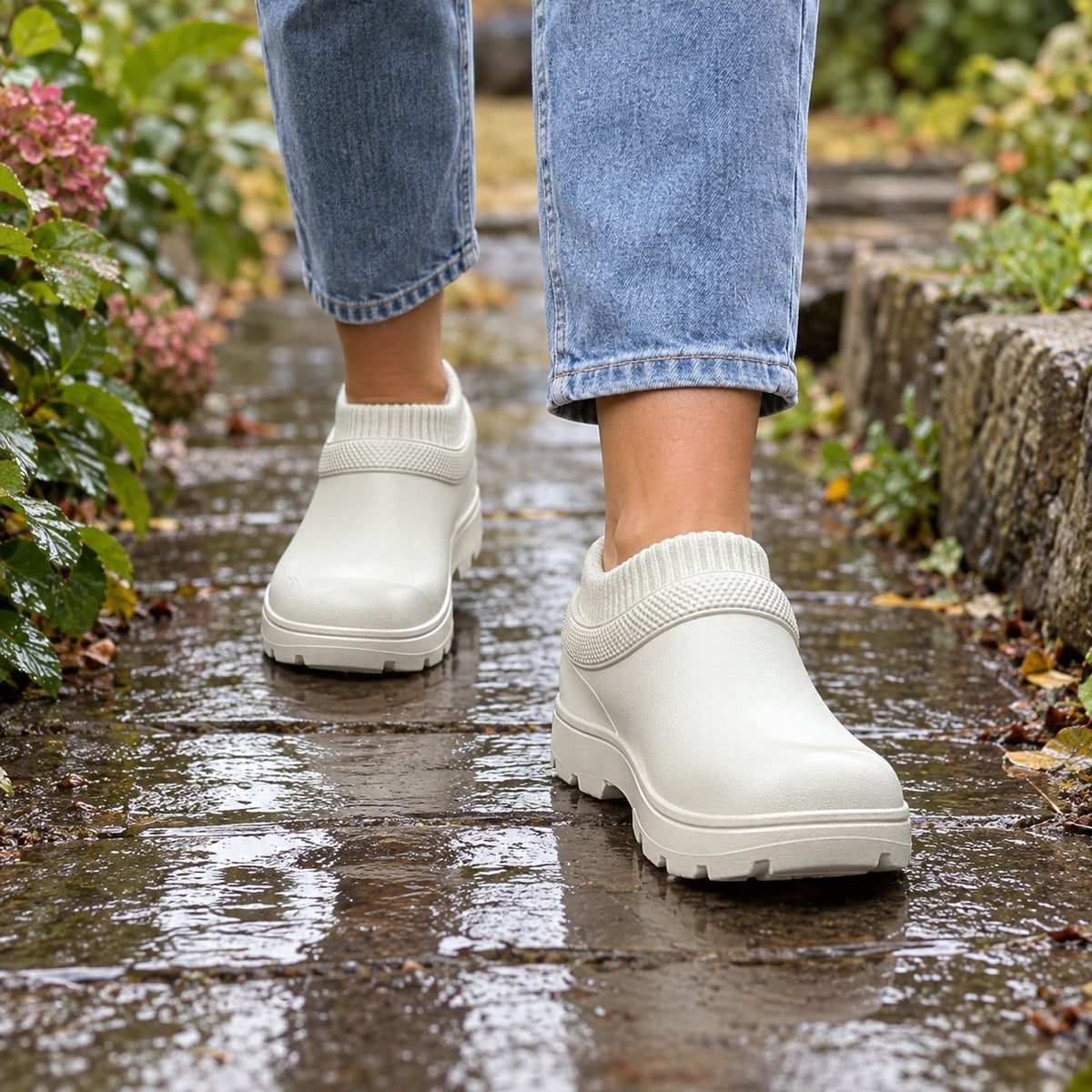 Ballard – Unisex Non-Slip Clogs, worn on a walk