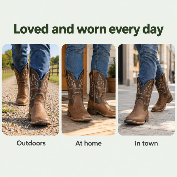Beckett – Unisex Wide Calf Boots, worn every day