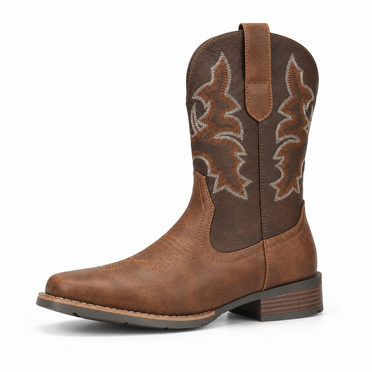 Beckett – Unisex Wide Calf Boots in Flag Brown
