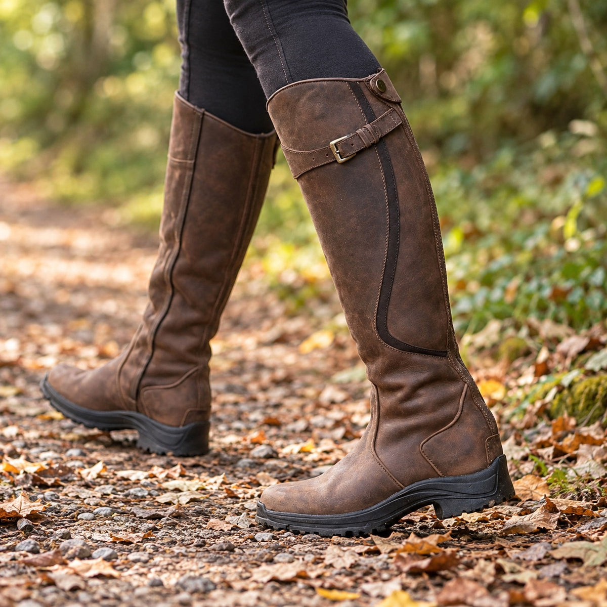 Belinda – Women's Wide Calf Boots, worn on a walk