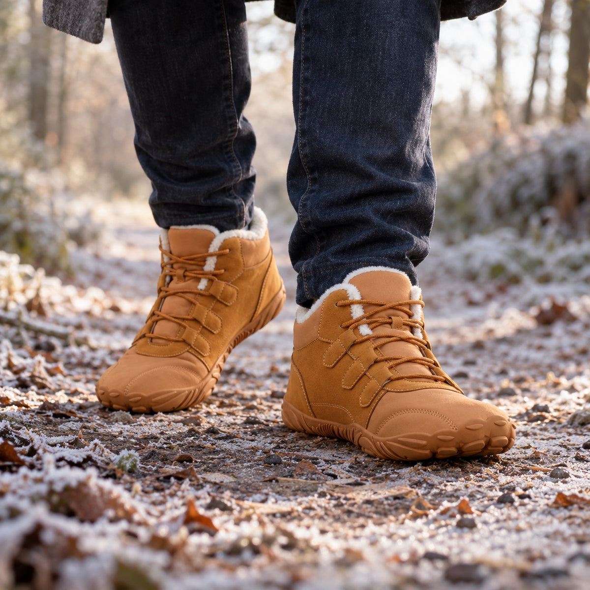 Benson – Unisex Barefoot Shoes, worn on a walk
