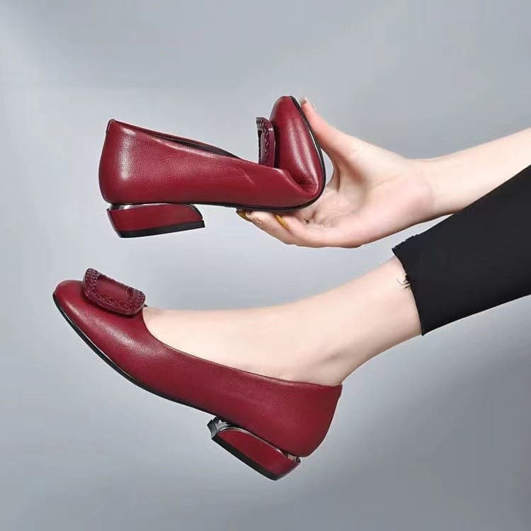 Women's Orthopedic Ballerinas with PU Leather Upper and Shock-Absorbing Insole