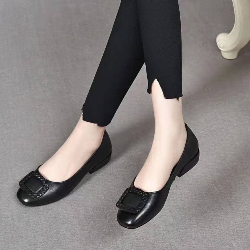 Women's Orthopedic Ballerinas with PU Leather Upper and Shock-Absorbing Insole