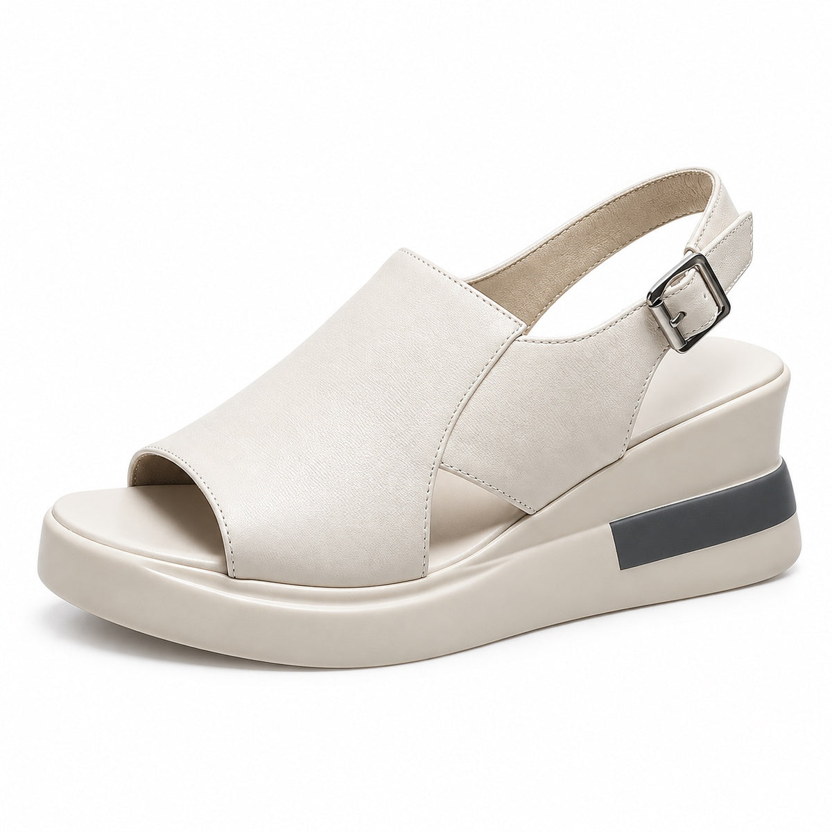 Beulah – Women's Wide Toe Box Sandals in Beige