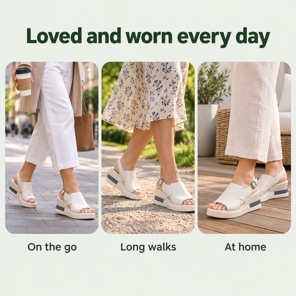 Beulah – Women's Wide Toe Box Sandals, worn every day