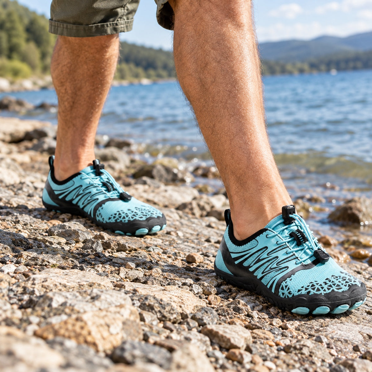 Blake – Unisex Barefoot Shoes, worn on a walk
