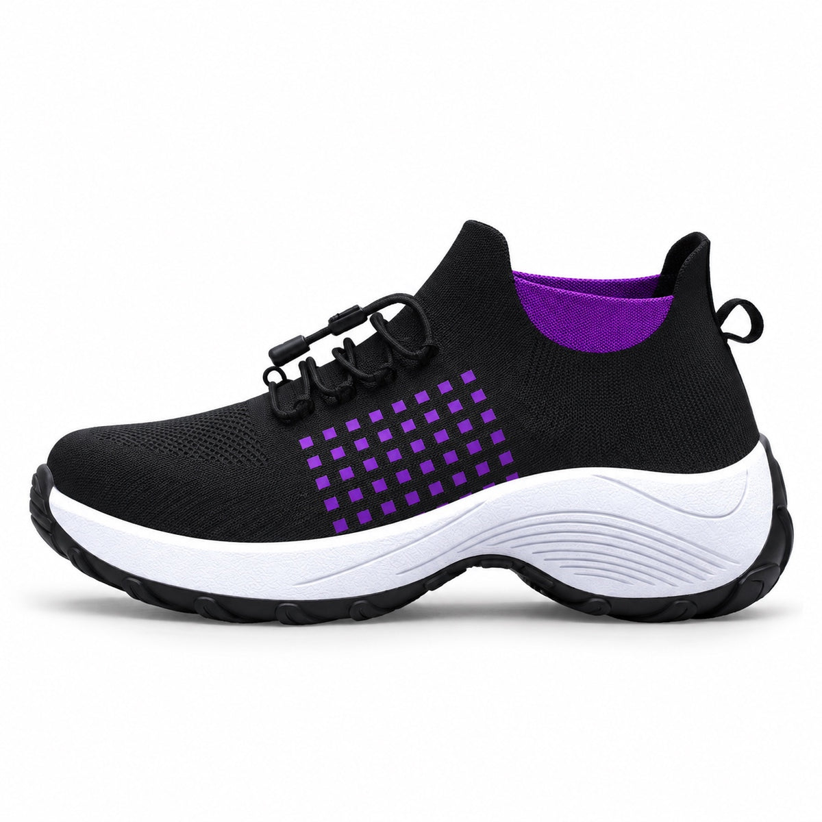 Bowman – Unisex Plantar Fasciitis Shoes in Black Purple