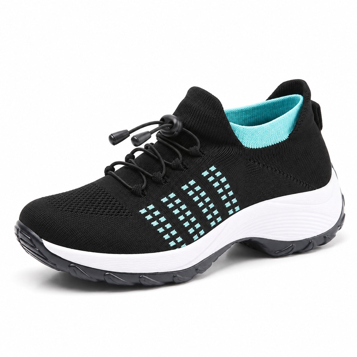Bowman – Women's Plantar Fasciitis Shoes in Black Sky Blue