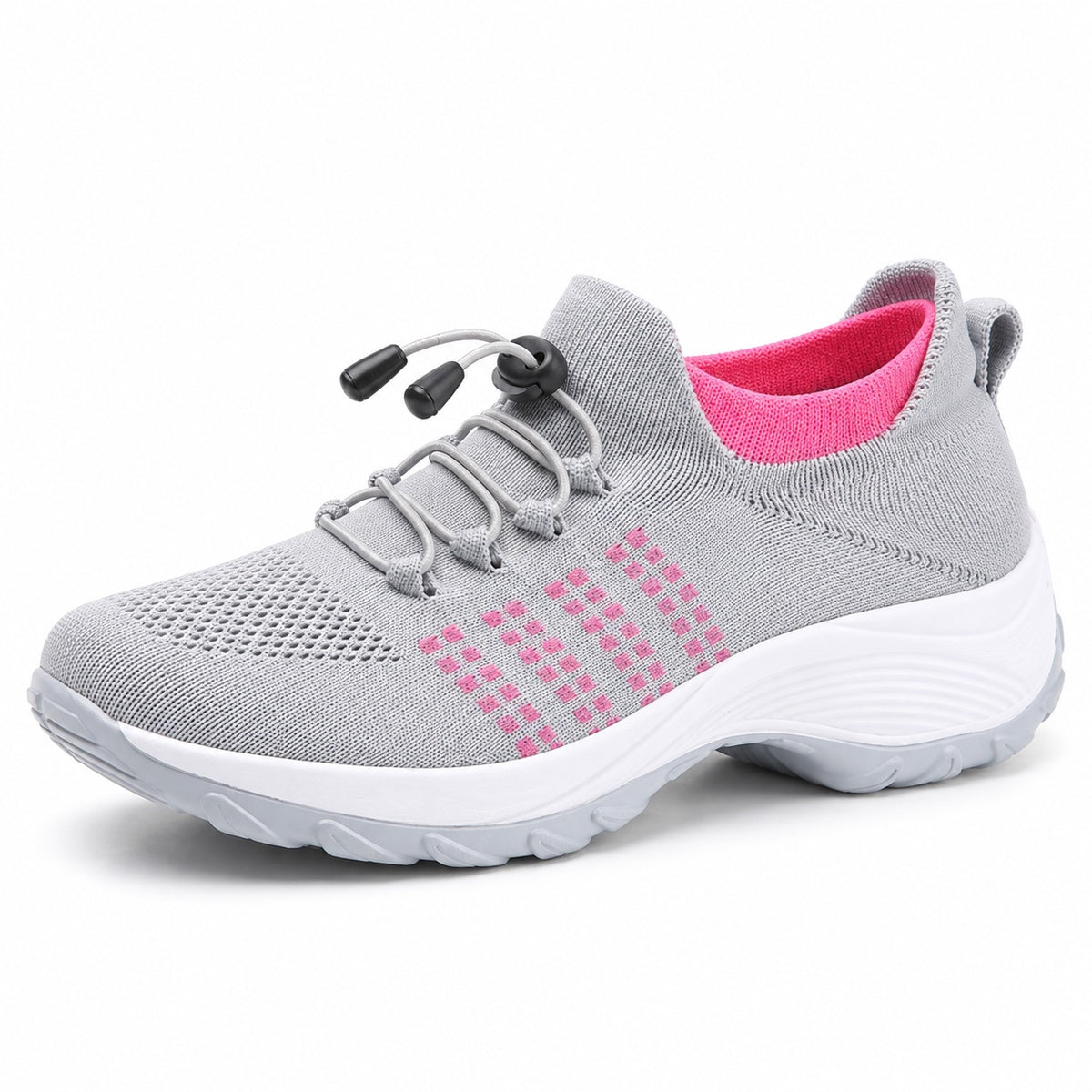 Bowman – Women's Plantar Fasciitis Shoes in Gray Pink