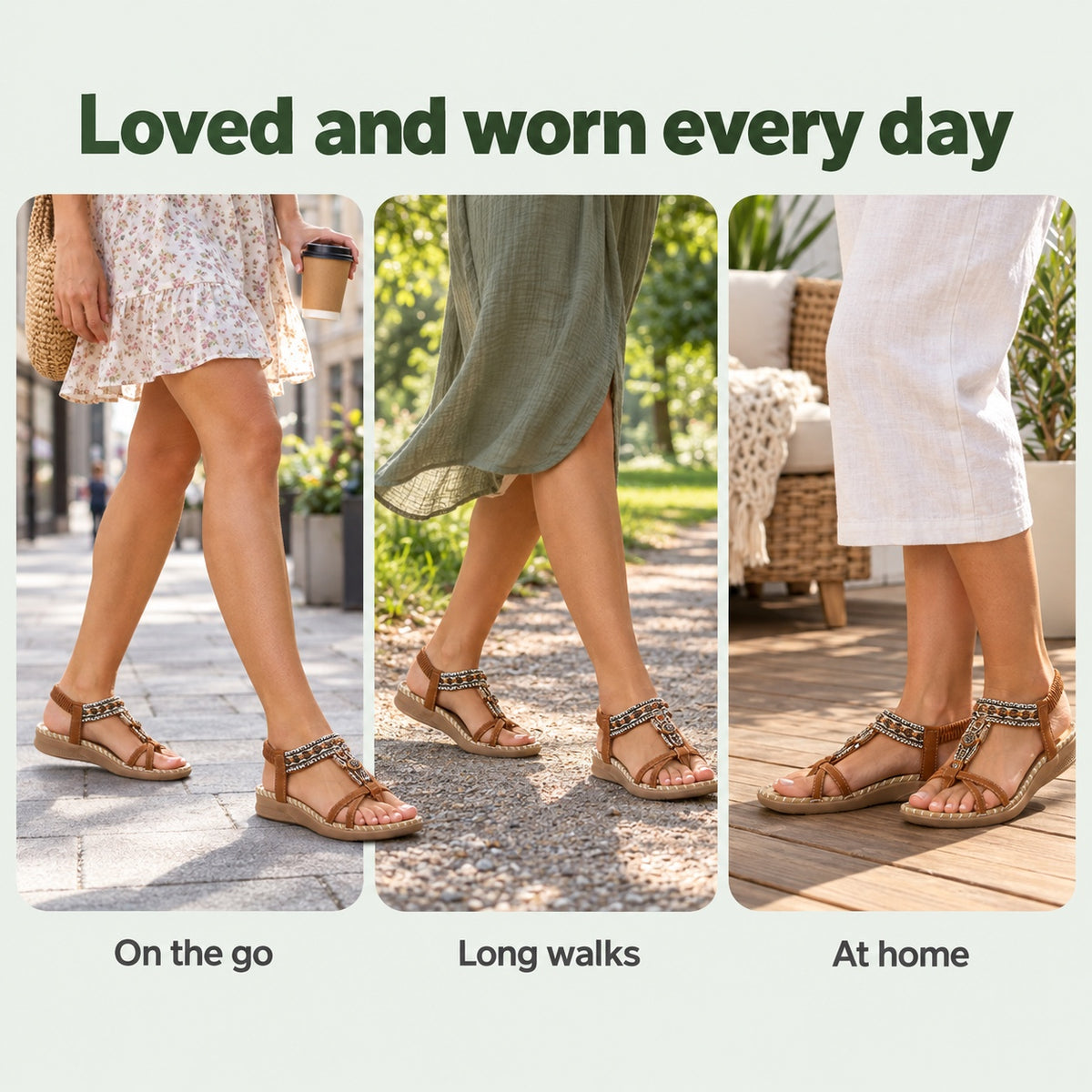 Brewer – Unisex Wide Toe Box Sandals, worn every day