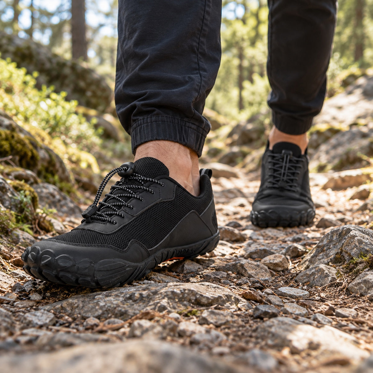 Callan – Unisex Barefoot Shoes, worn on a walk