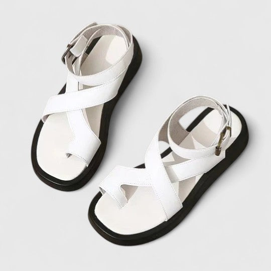 Carol | Platform Sandals with Criss Cross Straps and Ankle Strap