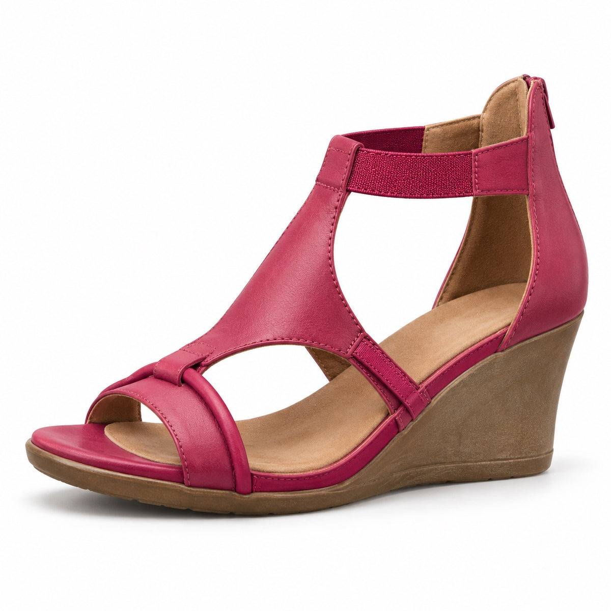 Catherine – Women's Wide Toe Box Sandals in Muted Fuchsia