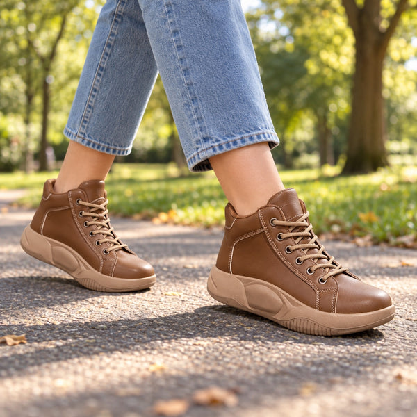 Cecilia – Women's Plantar Fasciitis Sneakers, worn on a walk