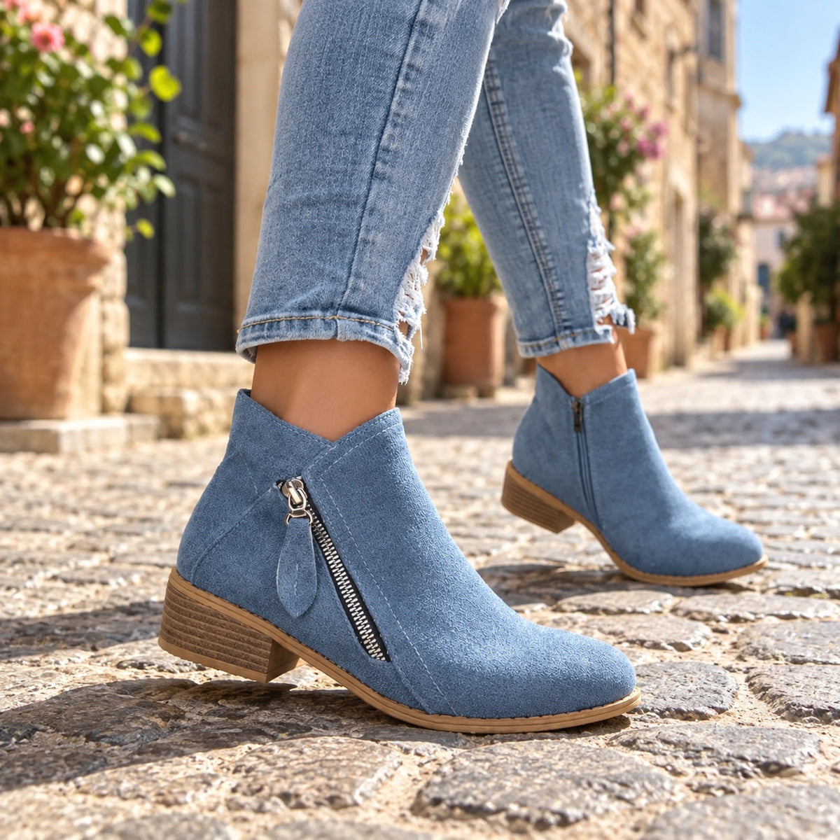 Christine – Women's Comfort Boots, worn on a walk