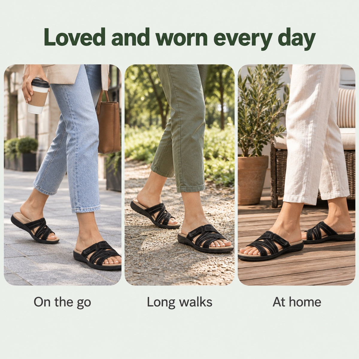 Christy – Women's Wide Toe Box Sandals, worn every day