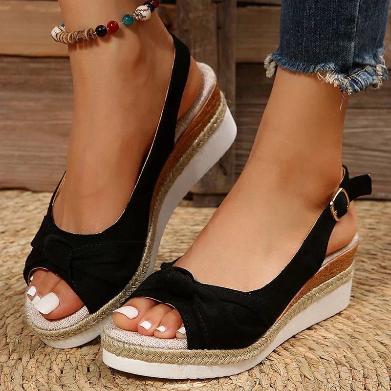 Claire | Espadrille Wedge Sandals with Open Toe and Slingback Strap