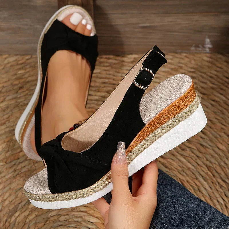 Claire | Espadrille Wedge Sandals with Open Toe and Slingback Strap