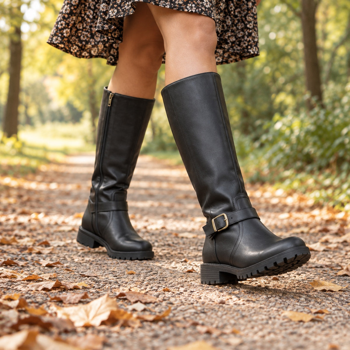 Cobb – Unisex Wide Calf Boots, worn on a walk
