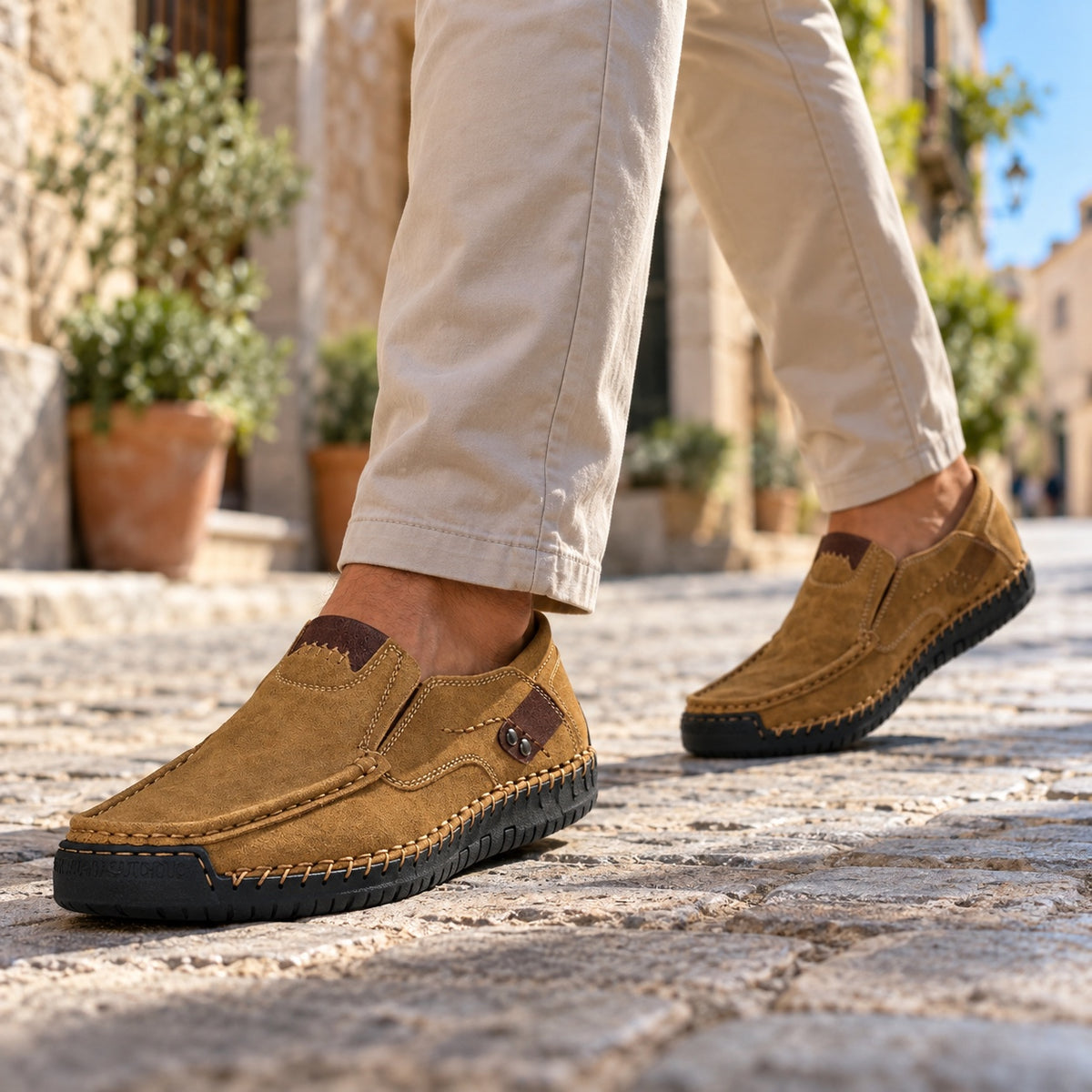 Craig – Men's Plantar Fasciitis Shoes, worn on a walk
