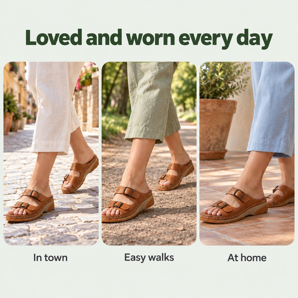 Curry – Women's Comfortable Sandals, worn every day