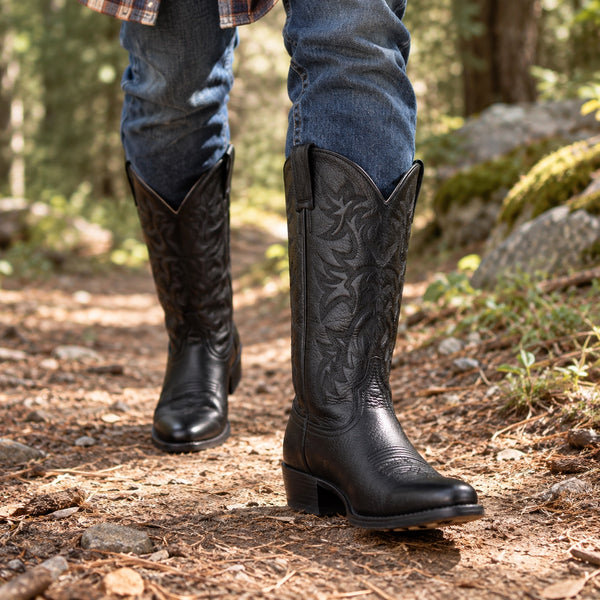 Darryl – Men's Wide Calf Boots, worn on a walk